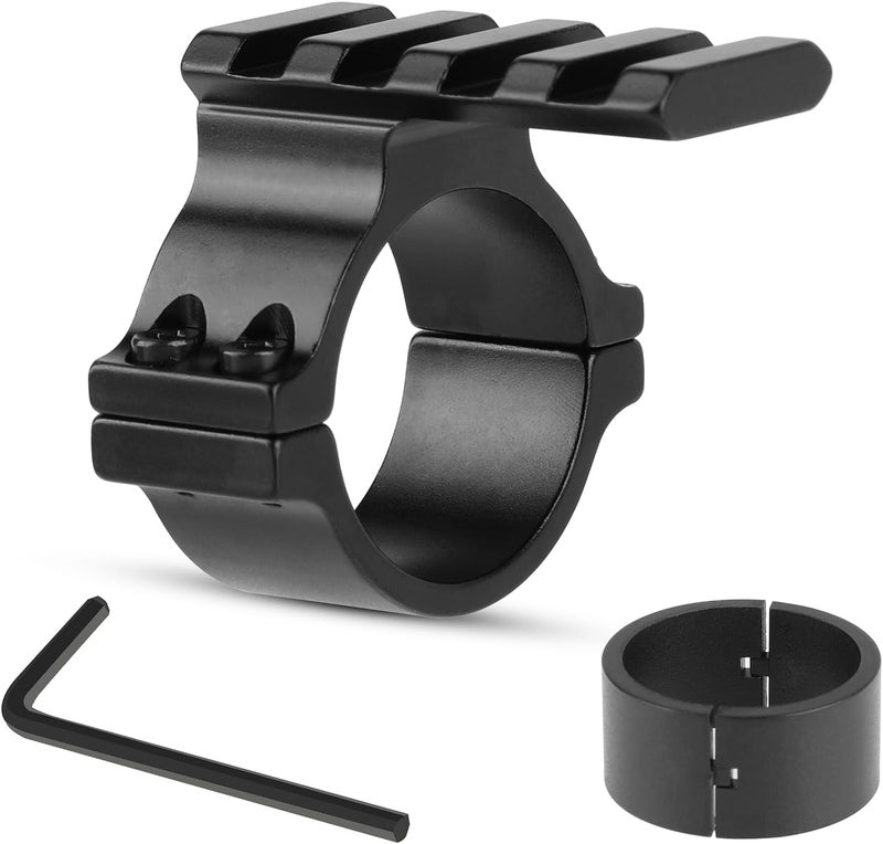 FENTUK 1"/25.4mm & 30mm Rifle Scope Ring Adaptor with Rail - Tactical Light Barrel Clamp Mounts for Scope Flashlight Laser Sight Optics - with 4 Slot 21mm Picatinny Rail on Top - Image 2
